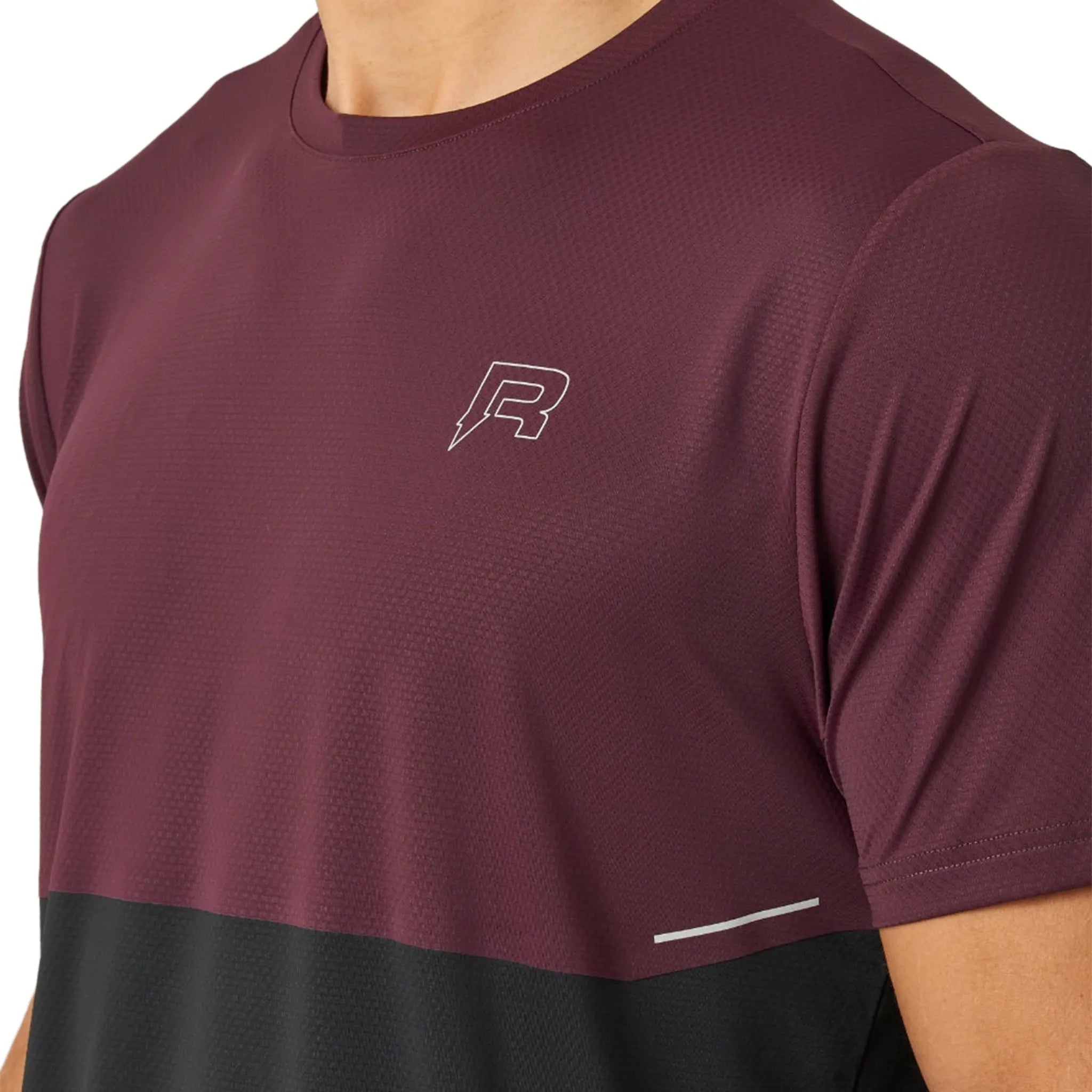 Detailed Front View of Reprimo Impact Burgundy Obsidian T Shirt REP254-294